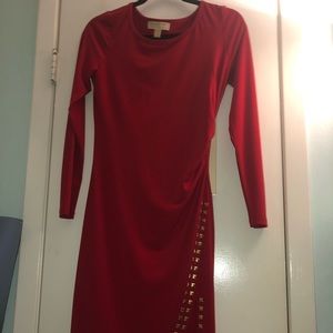 Red Michael Kors dress.